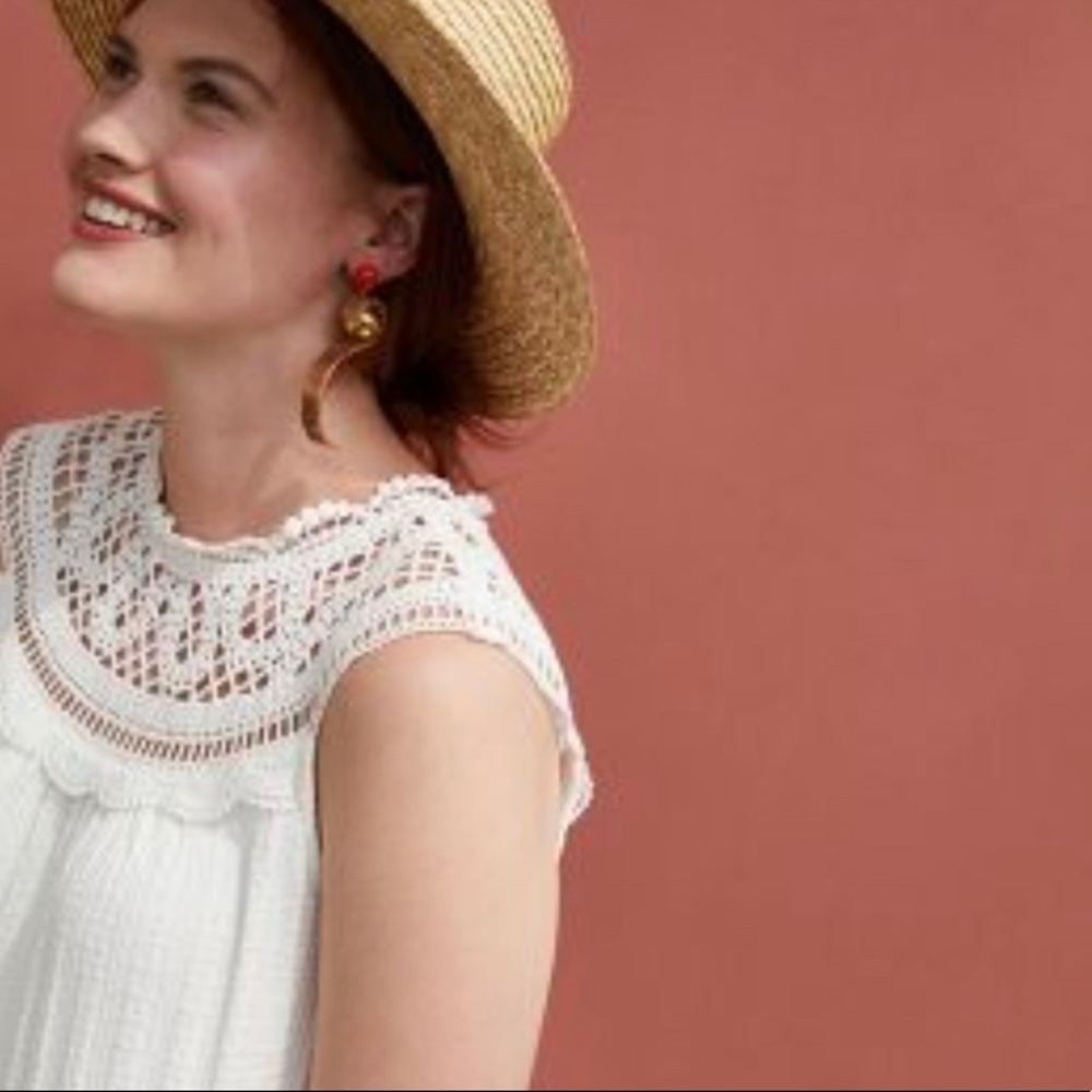 Anthropologie Meadow Rue Sierra crocheted Top M